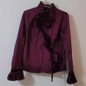 Purple formal purple top w pleat details
